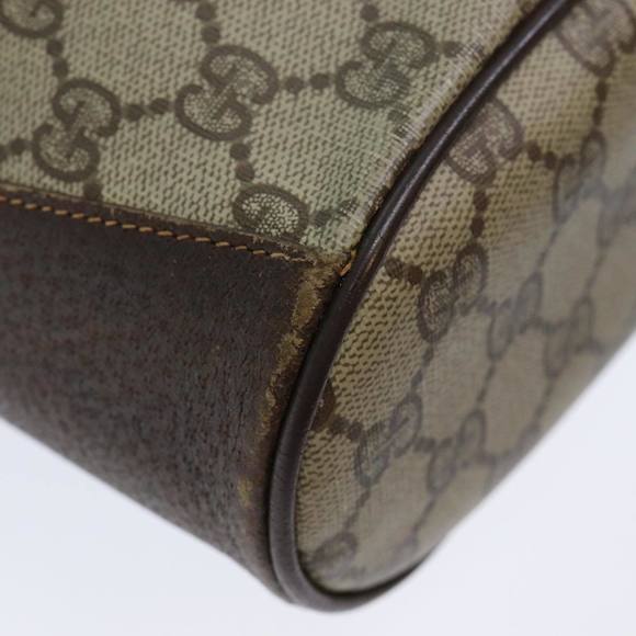 GUCCI GG Supreme Web Sherry Line Shoulder Bag PVC Leather Beige Auth 79176 - Picture 13 of 16